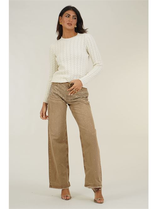 Maglia in lana merino con trecce Valeria Ghittori | 1268BIANCO